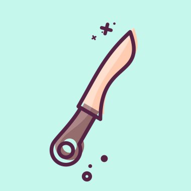 Simge Bıçağı. Mutfak Utensilleri sembolüyle ilgili. MBE tarzı. dizayn edilebilir