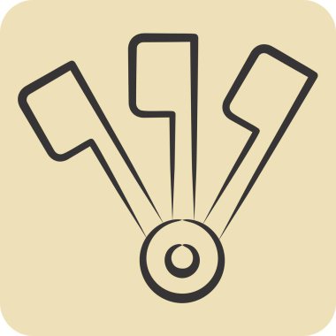 Simge Ölçme Kaşıkları. Mutfak Utensilleri sembolüyle ilgili. El çizimi tarzı. dizayn edilebilir