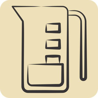 Simge Ölçme Kabı. Mutfak Utensilleri sembolüyle ilgili. El çizimi tarzı. dizayn edilebilir