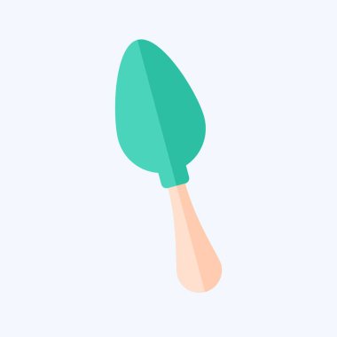 Simge kaşığı. Mutfak Utensilleri sembolüyle ilgili. Düz stil. dizayn edilebilir