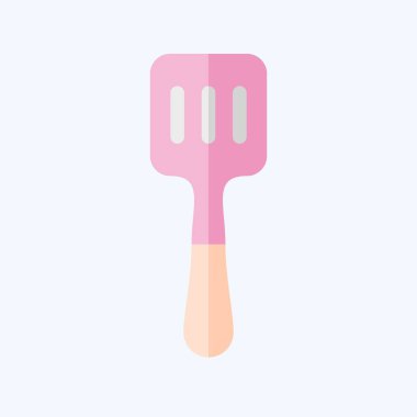 Icon Spatula. Mutfak Utensilleri sembolüyle ilgili. Düz stil. dizayn edilebilir