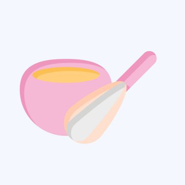 Simge karıştırma kasesi ile çırpma. Mutfak Utensilleri sembolüyle ilgili. Düz stil. dizayn edilebilir