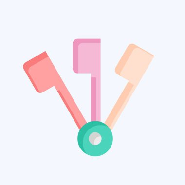 Simge Ölçme Kaşıkları. Mutfak Utensilleri sembolüyle ilgili. Düz stil. dizayn edilebilir