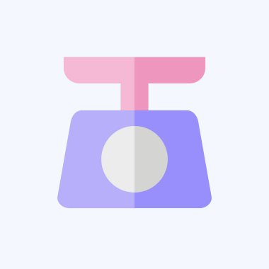 Simge Gıda Ölçeği. Mutfak Utensilleri sembolüyle ilgili. Düz stil. dizayn edilebilir