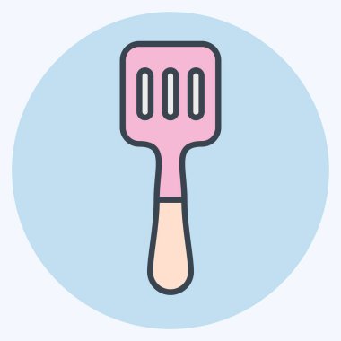 Icon Spatula. Mutfak Utensilleri sembolüyle ilgili. renk arkadaşı stili. dizayn edilebilir