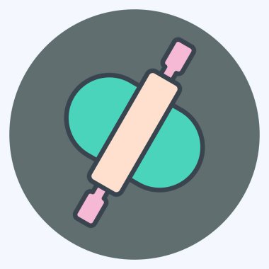 Simge Rolling Pin. Mutfak Utensilleri sembolüyle ilgili. renk arkadaşı stili. dizayn edilebilir