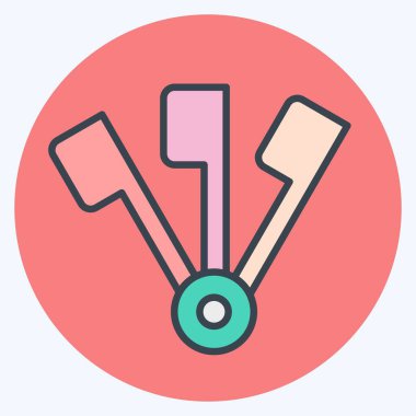 Simge Ölçme Kaşıkları. Mutfak Utensilleri sembolüyle ilgili. renk arkadaşı stili. dizayn edilebilir