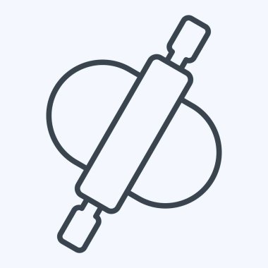 Simge Rolling Pin. Mutfak Utensilleri sembolüyle ilgili. Sıra tarzı. dizayn edilebilir