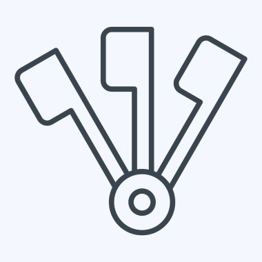 Simge Ölçme Kaşıkları. Mutfak Utensilleri sembolüyle ilgili. Sıra tarzı. dizayn edilebilir