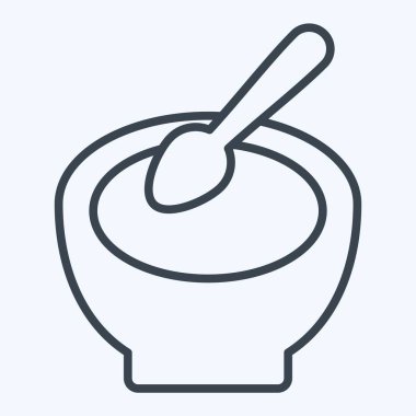 Simge kasesi. Mutfak Utensilleri sembolüyle ilgili. Sıra tarzı. dizayn edilebilir