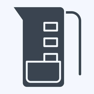 Simge Ölçme Kabı. Mutfak Utensilleri sembolüyle ilgili. Kabartma tarzı. dizayn edilebilir