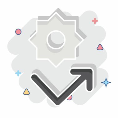 Simge UV. Spf ve Sun sembolüyle ilgili. Çizgi roman. dizayn edilebilir