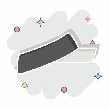 Icon Sun Cap. Spf ve Sun sembolüyle ilgili. Çizgi roman. dizayn edilebilir