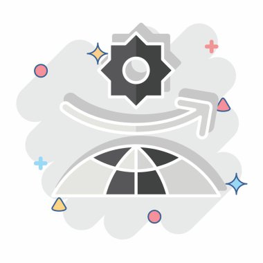 Simge Ozon Katmanı. Spf ve Sun sembolüyle ilgili. Çizgi roman. dizayn edilebilir