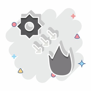 Simge Sıcak. Spf ve Sun sembolüyle ilgili. Çizgi roman. dizayn edilebilir