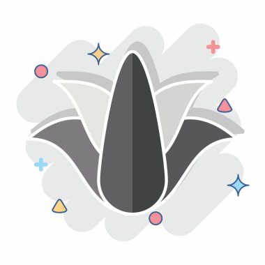 Icon Aloe Vera. Spf ve Sun sembolüyle ilgili. Çizgi roman. dizayn edilebilir