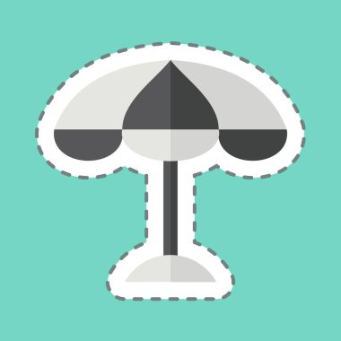 Çıkartma çizgisi Şemsiye 'yi kesti. Spf ve Sun sembolüyle ilgili. dizayn edilebilir