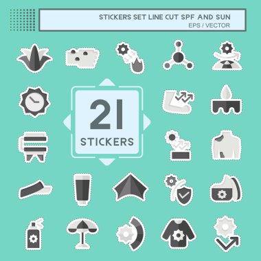 Çıkartma çizgisi Spf ve Sun 'ı ayarla. Tatil sembolüyle ilgili. dizayn edilebilir