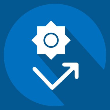 Simge UV. Spf ve Sun sembolüyle ilgili. Uzun gölge tarzı. dizayn edilebilir