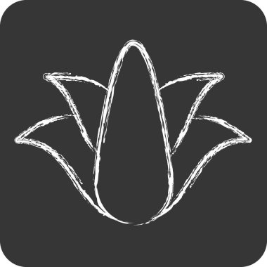 Icon Aloe Vera. Spf ve Sun sembolüyle ilgili. Tebeşir stili. dizayn edilebilir