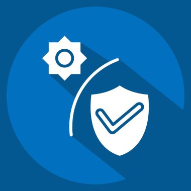 Simge güneş kremi. Spf ve Sun sembolüyle ilgili. Uzun gölge tarzı. dizayn edilebilir