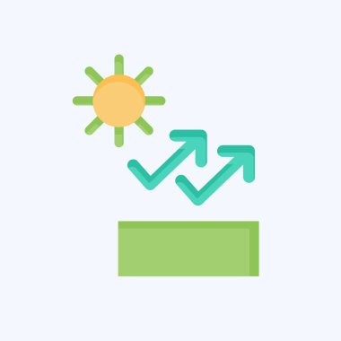 Simgesel SPF. Spf ve Sun sembolüyle ilgili. Düz stil. dizayn edilebilir