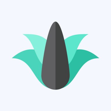 Icon Aloe Vera. Spf ve Sun sembolüyle ilgili. Düz stil. dizayn edilebilir