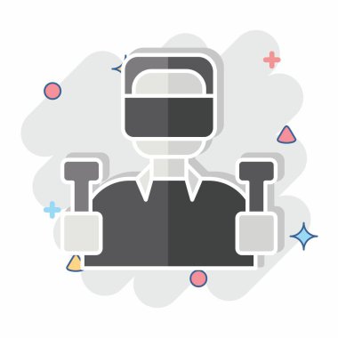 Simge 3 boyutlu oyun. Metaverse sembolüyle ilgili. Çizgi roman. dizayn edilebilir