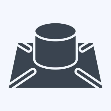 Simge 3D Model. Yazdırma sembolüyle ilgili. Kabartma tarzı. dizayn edilebilir