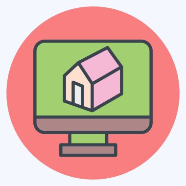 Simge 3D Yazdırma. Yazdırma sembolüyle ilgili. renk arkadaşı stili. dizayn edilebilir