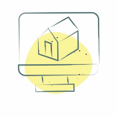 Simge 3D Yazdırma. Yazdırma sembolüyle ilgili. Renkli Leke Biçimi. dizayn edilebilir