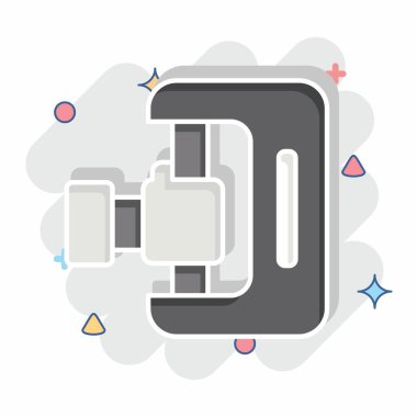 Simge 3D tarayıcı. Yazdırma sembolüyle ilgili. Çizgi roman. dizayn edilebilir