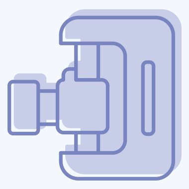 Simge 3D tarayıcı. Yazdırma sembolüyle ilgili. İki ton stili. dizayn edilebilir