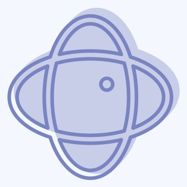 Simge 360 derece. Yazdırma sembolüyle ilgili. İki ton stili. dizayn edilebilir