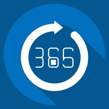 Simge 365 gün. Yeni yıl sembolüyle ilgili. Uzun gölge tarzı. dizayn edilebilir
