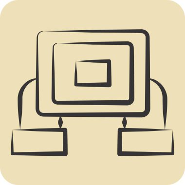 Icon Ai Mağazası. Metaverse sembolüyle ilgili. El çizimi tarzı. dizayn edilebilir