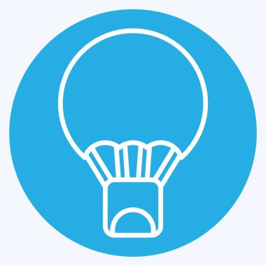 İkon Hava Balonu. Macera sembolüyle ilgili. Mavi gözlü. dizayn edilebilir