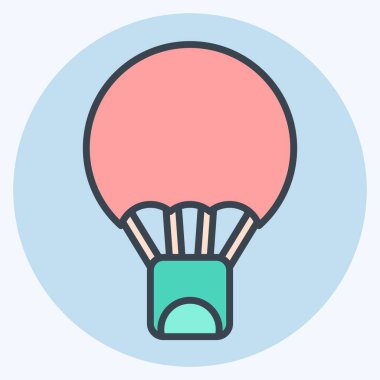 İkon Hava Balonu. Macera sembolüyle ilgili. renk arkadaşı stili. dizayn edilebilir