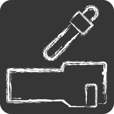 Simge alarmı. Dermatoloji sembolüyle ilgili. Tebeşir stili. dizayn edilebilir