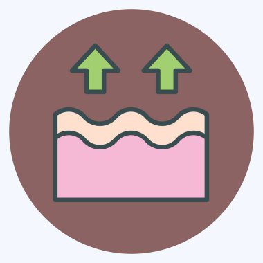 Simge Yaşlanma Karşıtı. Dermatoloji sembolüyle ilgili. renk arkadaşı stili. dizayn edilebilir