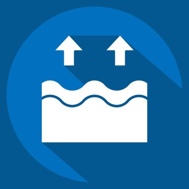 Simge Yaşlanma Karşıtı. Dermatoloji sembolüyle ilgili. Uzun gölge tarzı. dizayn edilebilir