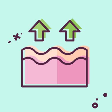 Simge Yaşlanma Karşıtı. Dermatoloji sembolüyle ilgili. MBE tarzı. dizayn edilebilir