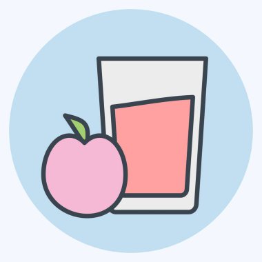 Icon Elma Suyu. Meşrubat sembolüyle ilgili. renk arkadaşı stili. dizayn edilebilir