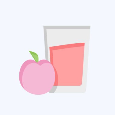 Icon Elma Suyu. Meşrubat sembolüyle ilgili. Düz stil. dizayn edilebilir