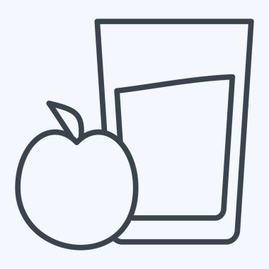 Icon Elma Suyu. Meşrubat sembolüyle ilgili. Sıra tarzı. dizayn edilebilir