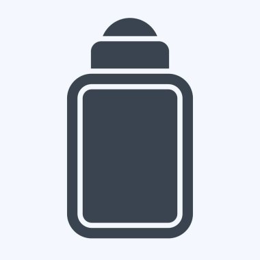 Icon Bebek Bakımı Şişesi. Plastik Ürün sembolüyle ilgili. Kabartma tarzı. dizayn edilebilir