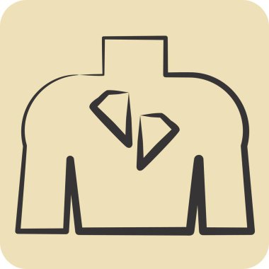 Simge Sırtı Tatto. Dövme sembolüyle ilgili. El çizimi tarzı. dizayn edilebilir