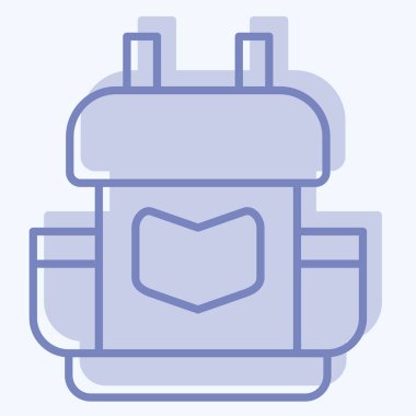 Simge Sırt Çantası. Macera sembolüyle ilgili. İki ton stili. dizayn edilebilir