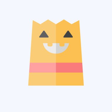 Simge Torbası. Cadılar Bayramı sembolüyle ilgili. Düz stil. dizayn edilebilir