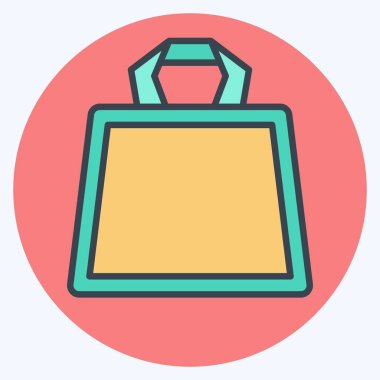 Simge Torbası. Plastik Ürün sembolüyle ilgili. renk arkadaşı stili. dizayn edilebilir